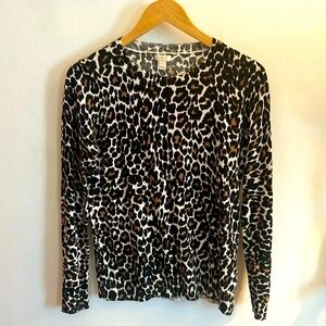 J Crew Leopard Teddie Sweater Size Small
